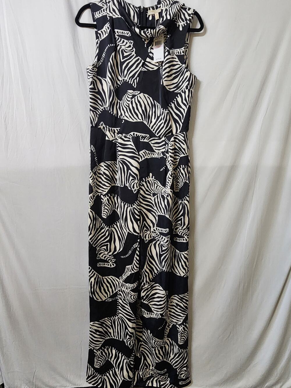 Adrienne Landau Quartz Zebra Print Sleeveless Wide Leg Jumpsuit sz 6 NWT Luxury
